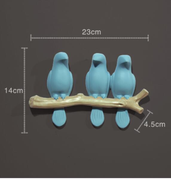 ART BIRD WALL DECORATION BIRD IN TREE BRANCH BRIEF HOME DECOR: blue three bird