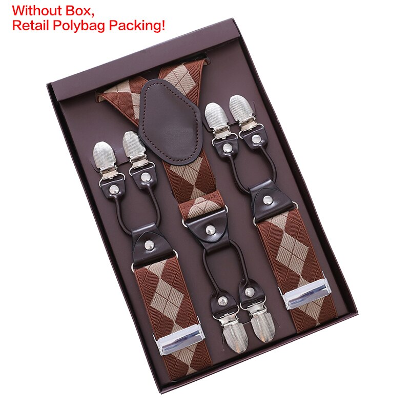 Vintage Bretels Voor Mannen Heavy Duty Big Tall 3.5*120Cm Breed Y Terug 6 Metalen Clips Verstelbare Elastische broek Bretels Riem Riem: Style O