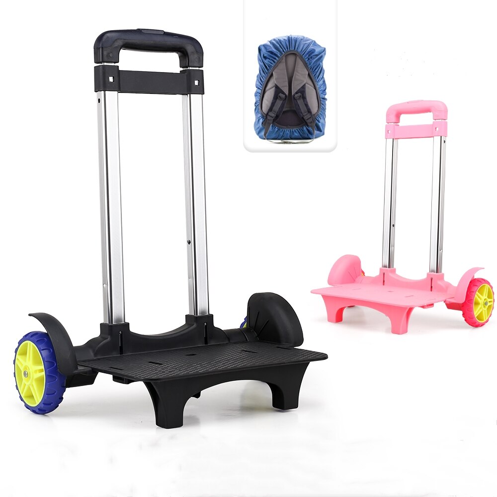 B-LIFE Folding School Bag Trolley Dolly Cart Student Backpack with Rolling Wheels Portable Luggage Cart Perfect for Childen