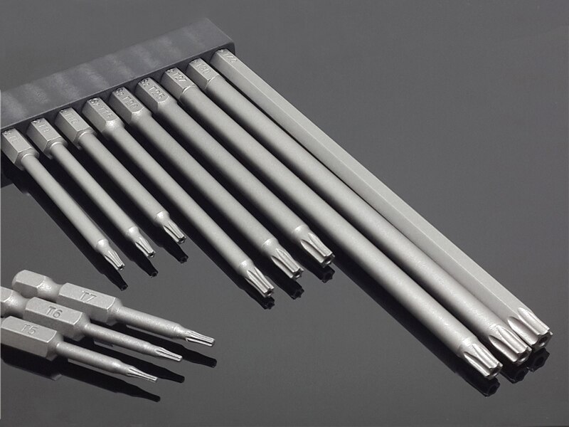 Jeu de tournevis magnétiques de sécurité 50/75/100/150mm, outils à main de 1/4 pouces à tête plate hexagonale