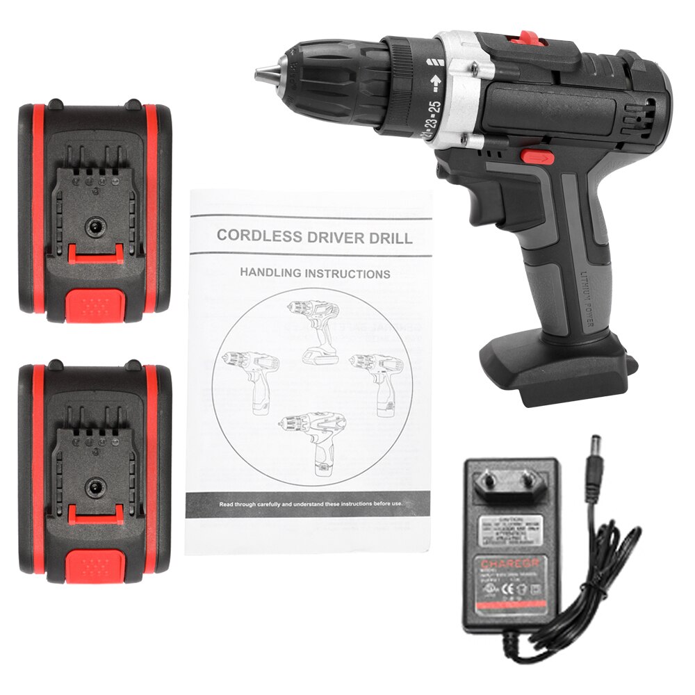 Taladro eléctrico multifuncional de impacto, batería de litio, taladro de mano inalámbrico recargable, herramientas eléctricas, bricolaje, 36V