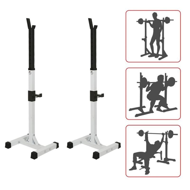 Adjustable Height 105-160cm Multifunctional Barbell Squat Rack Split All Black Fitness Equipment Sturdy Maximum Load 150 Kg HWC