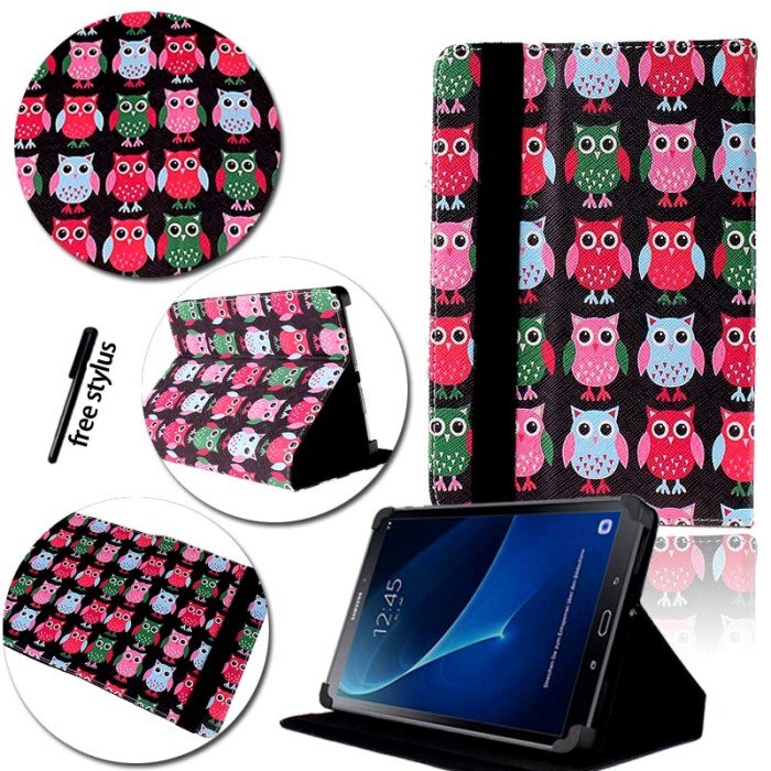 KK&LL para Samsung Galaxy Tab A A6 7,0 T280 T285 )-Funda de cuero para Tablet inteligente: Black Owls