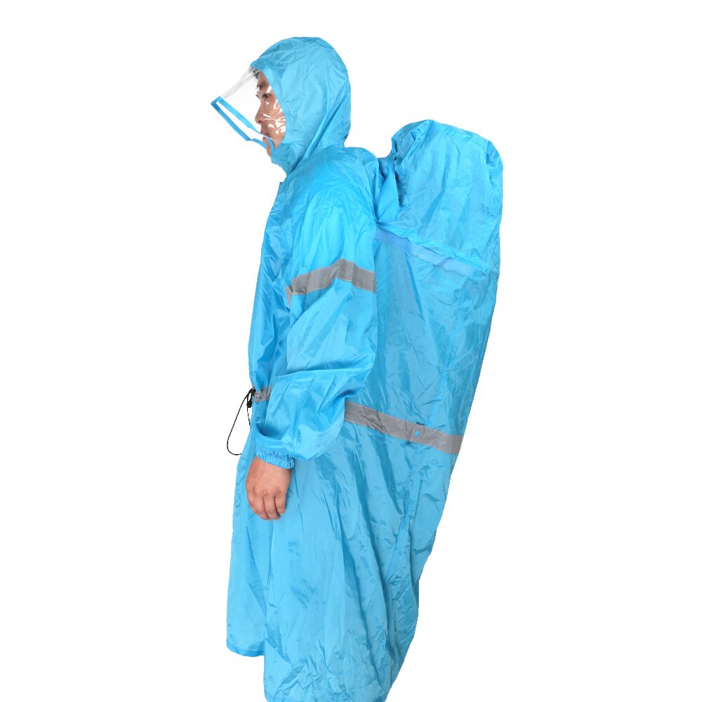 Outdoor raincoat Backpack Rain Cover One-piece rain poncho cape unisex Hiking Camping Rainwear jacket: Sky blue / M