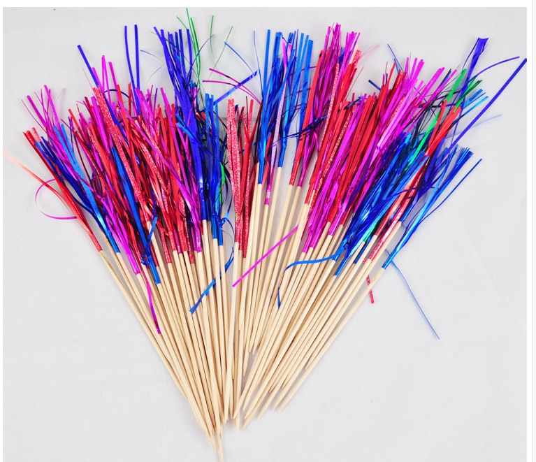 40 stks/partij Fruit Cocktail Vuurwerk Drink Picks Sticks Birthday Party Bruiloft Decoratie Compote Decoratieve Teken