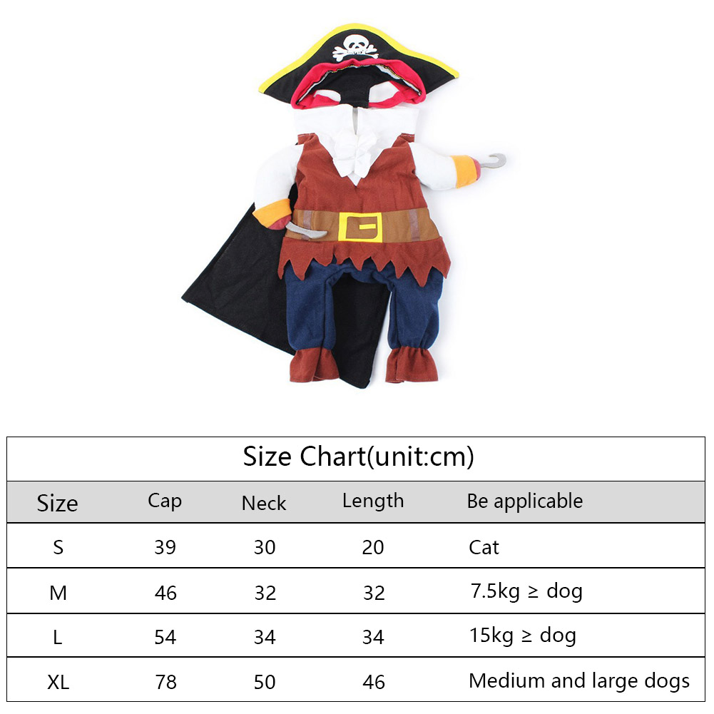 Varma hund kattkläder rolig jul pirat kostym jackor för katter hundar sällskapsdjur hund katt kappa klä upp fest kostym kostym husdjur kläder