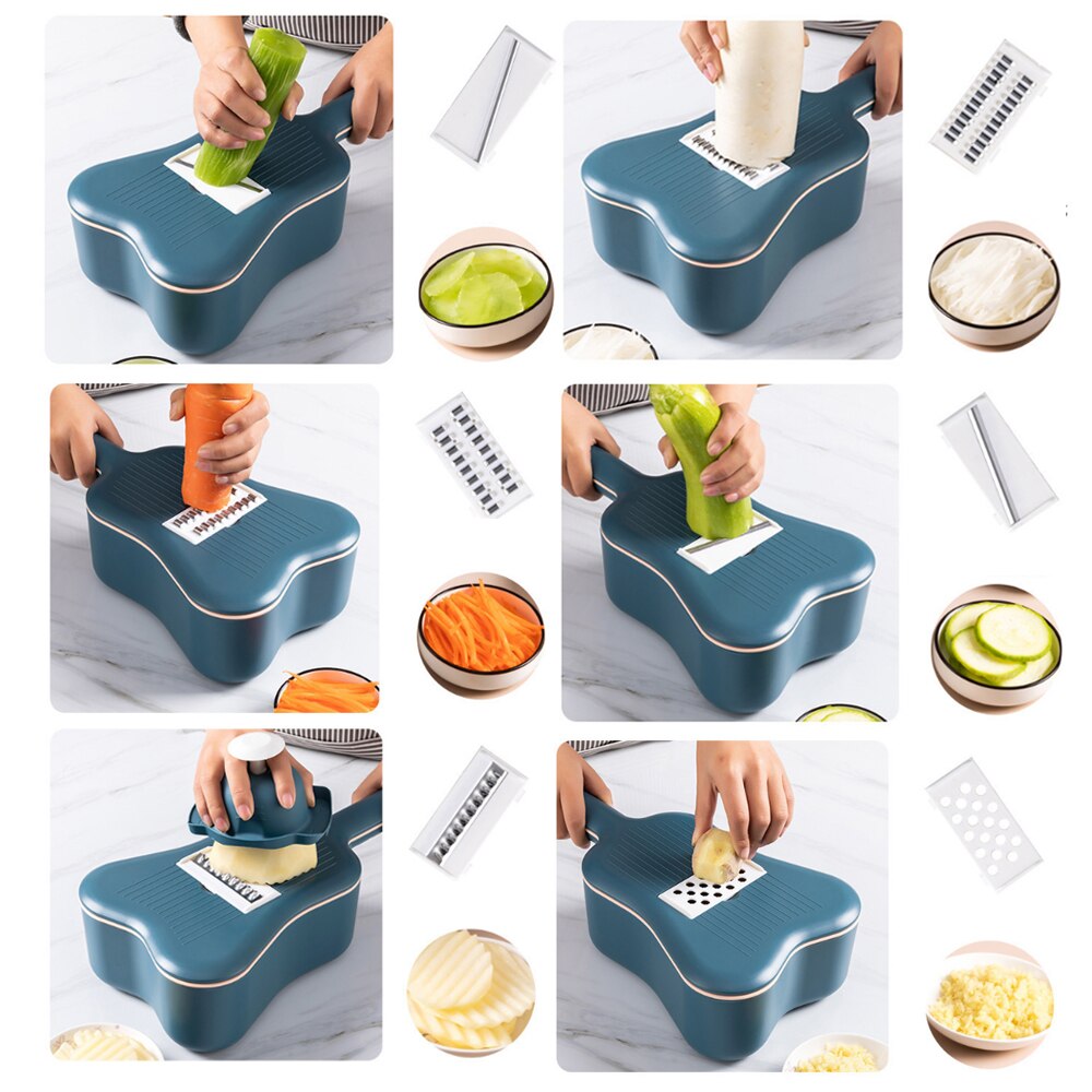 Guitar Shape Multifunctional Vegetable Cutter Kitchen Household Potato Shreds Cucumber Grater Slicing Cut Flowers Dicing Shaving
