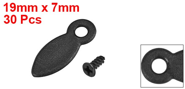 uxcell 30/100 Pcs Frame Turn Button 0.6/0.75/0.8inch Plastic Shape with Screws for Hanging Pictures Black/White: Black 0.75inch 30Pcs