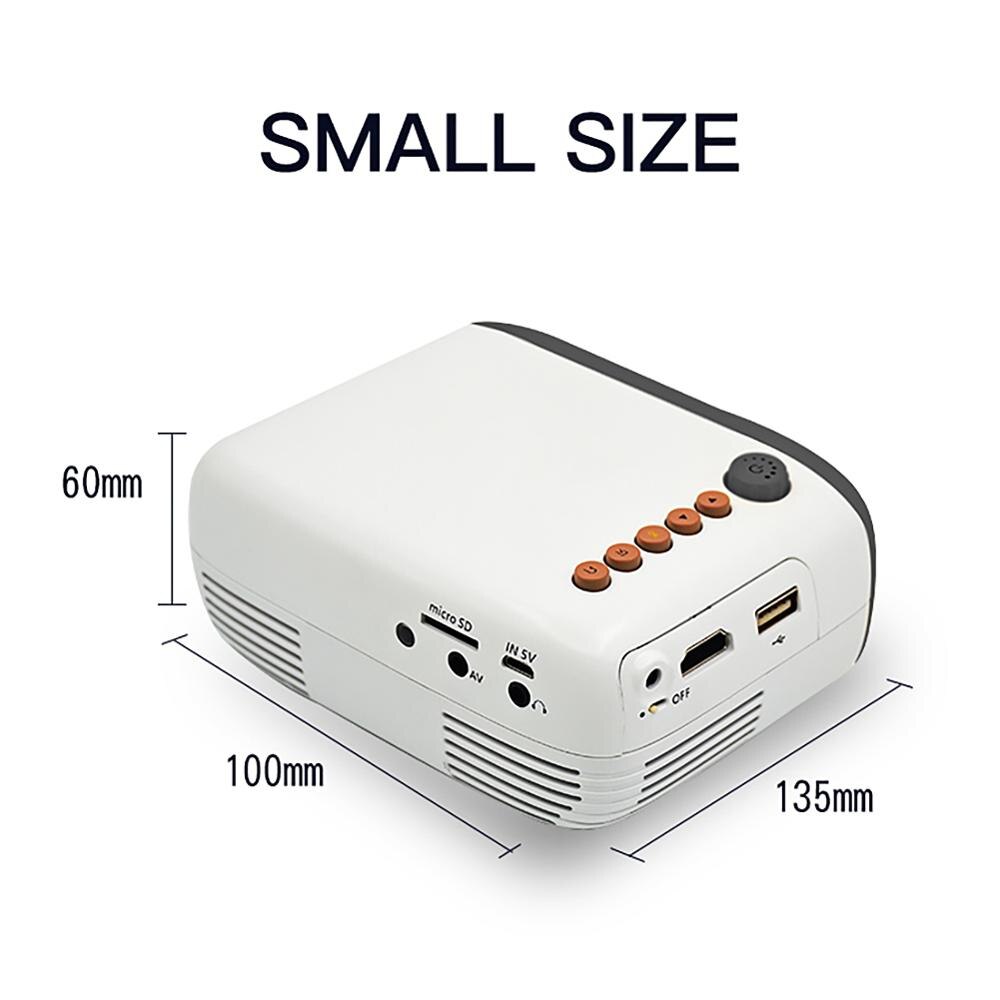 EU Plug YG200 home mini projector LED portable handheld projector supports HD 1080P