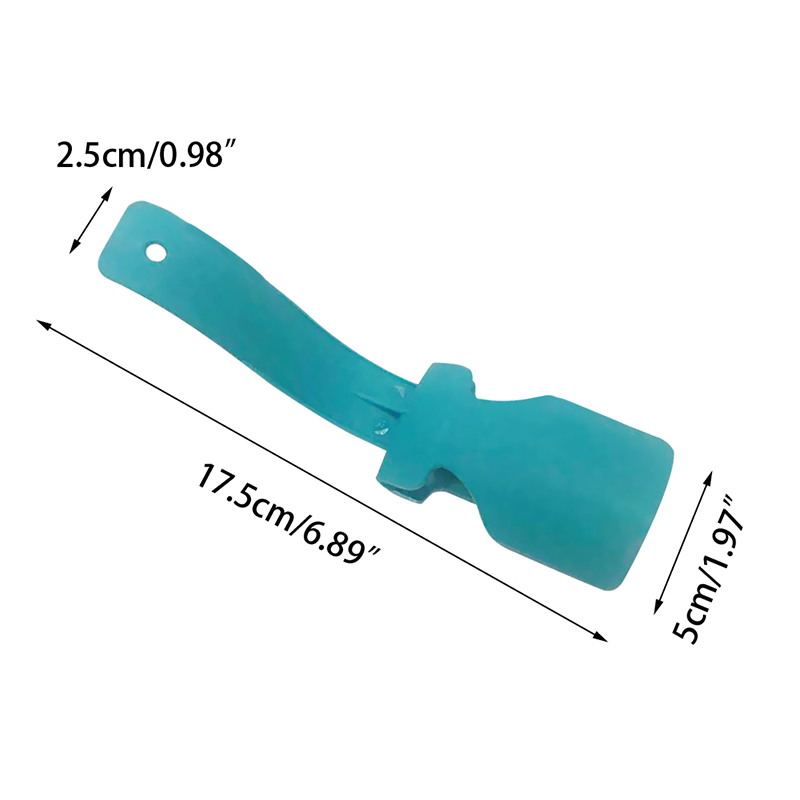 1pc Portable Unisex Lazy Shoe Helper Sock Shoe Slider Handled Shoehorn Lifting Wearing Helper Tool Plastic Shoehorn Accessories: Blue