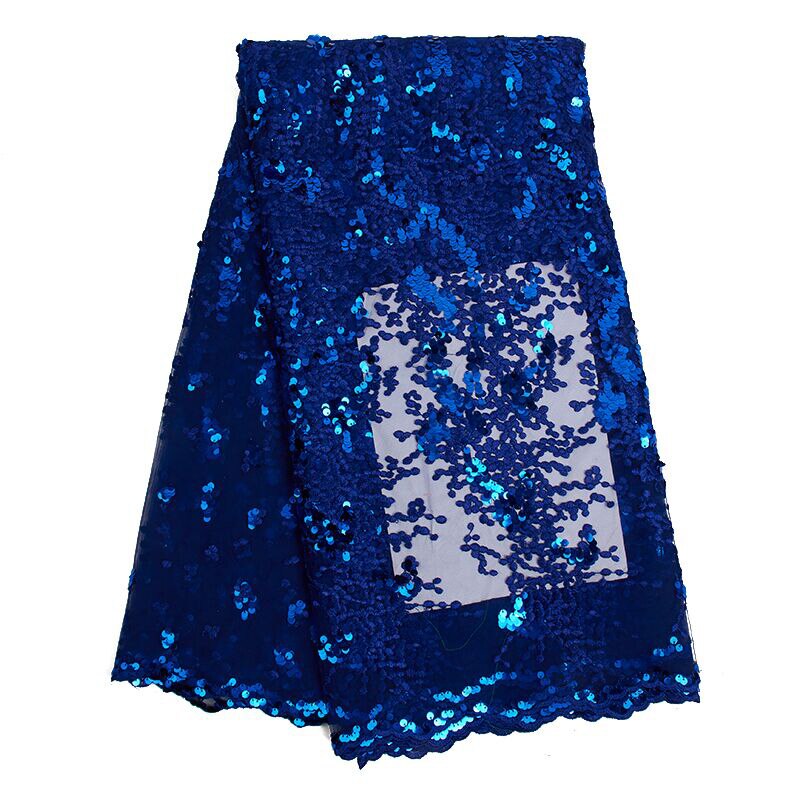 Moderigtigt og populært afrikansk mesh blonde stof pailletter nigerianske blonder tyl fransk blonde stof brudekjole fest 2539b: Sort