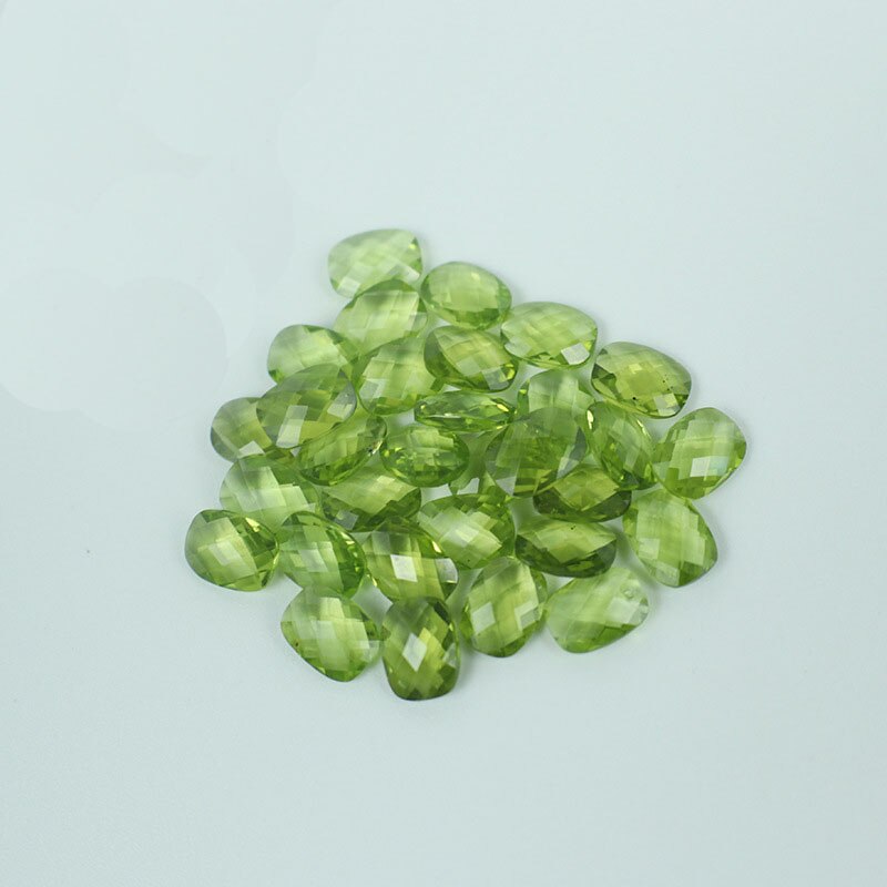 Shipei 1 Pcs Natuurlijke 6*8 Mm Speldenkussen Peridot Losse Edelsteen Losse Diy Stenen Decoratie Gemaakt Voor Sieraden Bulk