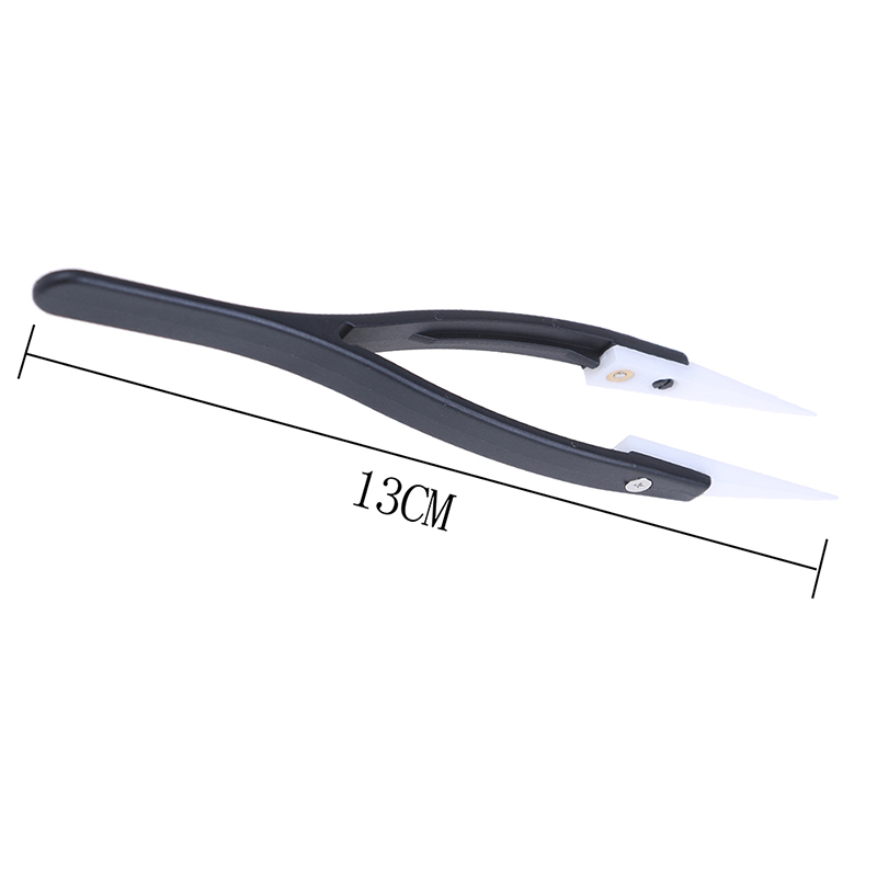 Pinza de plástico con punta de cerámica antiácido, punta de punta fina con resistencia al calor, 1x10mm