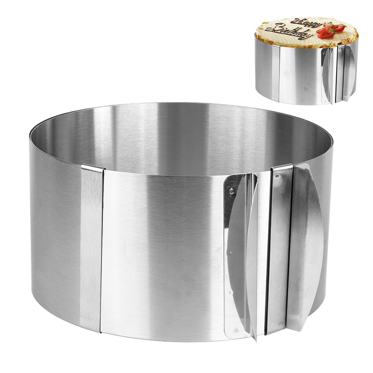 Justerbara kakformar i kakformar i fondant mousse ring bakning runda kakformar bakverk köksredskap dessertkaka formverktyg