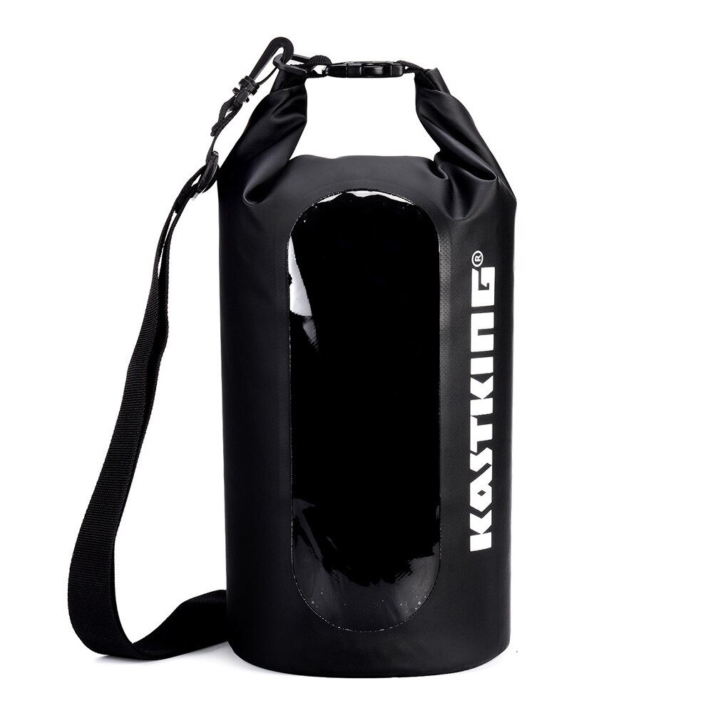KastKing 100% Waterproof Dry Bag with Clear Window 500D PVC Material Dry Bag 10L 20L 30L For Fishing Camping Kayaking Hiking: black / 30L