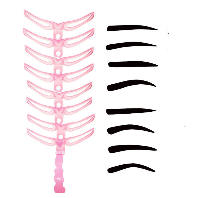 8pcs/set eyebrow Stencils different eyebrow shaper model makeup beauty tool useful eyebrow drawing guide Template AC067