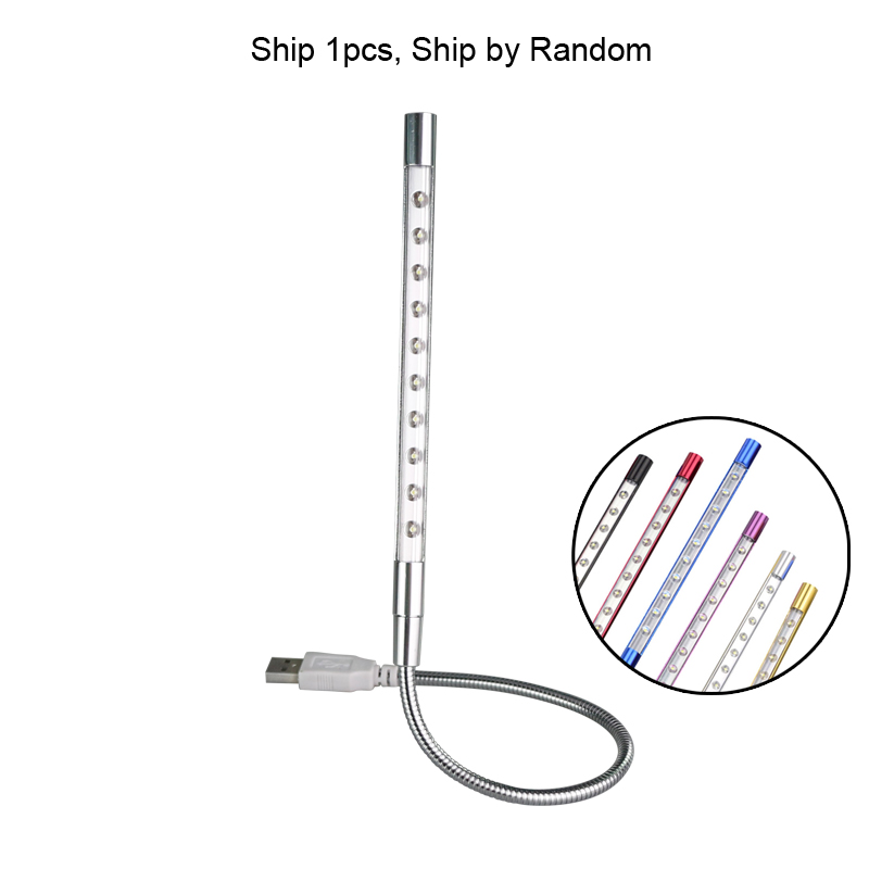 Mini Usb Led Boek Licht Leeslamp Flexibele Usb Lamp Bureau Tafel Lampen Voor Pc Notebook Power Bank Kind Student leeslamp: 10LED USB Metal