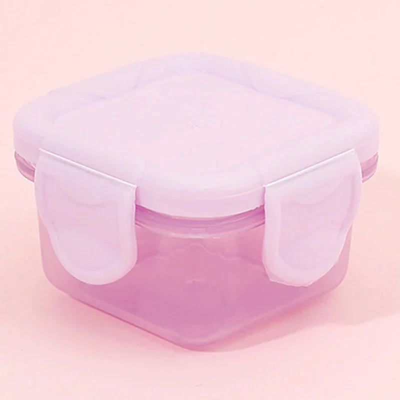 Caja de almacenamiento de cocina, pequeños contenedores de plástico, contenedor de almacenamiento de alimentos, caja sellada con calefacción refrigerada hermética a prueba de humedad: Púrpura