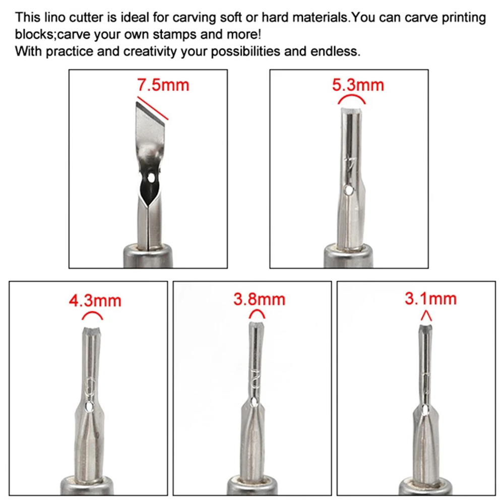 7-in-1-Schnitzwerkzeug, praktisches Gravurmesser-Set, DIY, tragbar, ABS, LInoleum-Schneider, Kunstbedarf, ergonomische Schulgravur