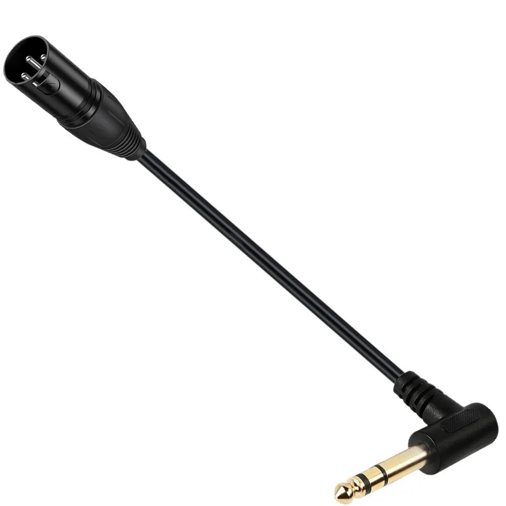 90 graus ângulo reto 1/4 Polegada trs para xlr macho cabo de interconexão de sinal balanceado quarto de polegada para xlr cabo de remendo 0.5m