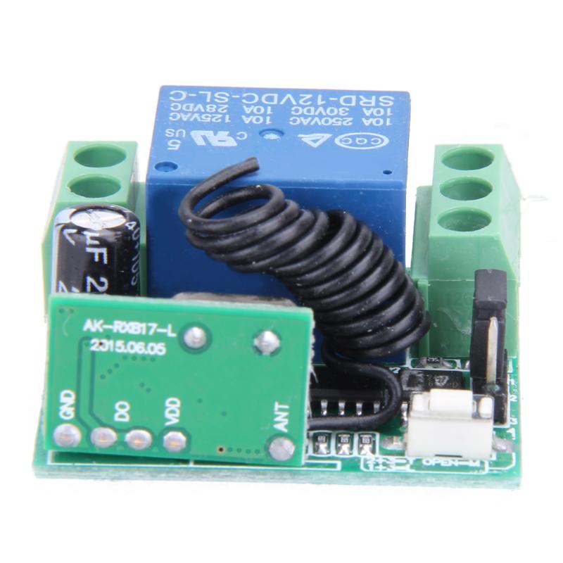 DC12V DC12V 10A 1CH Wireless Remote Control Switch Transmitter with Receiver 35 mm * 32 mm * 17 mm Transmitter with battery