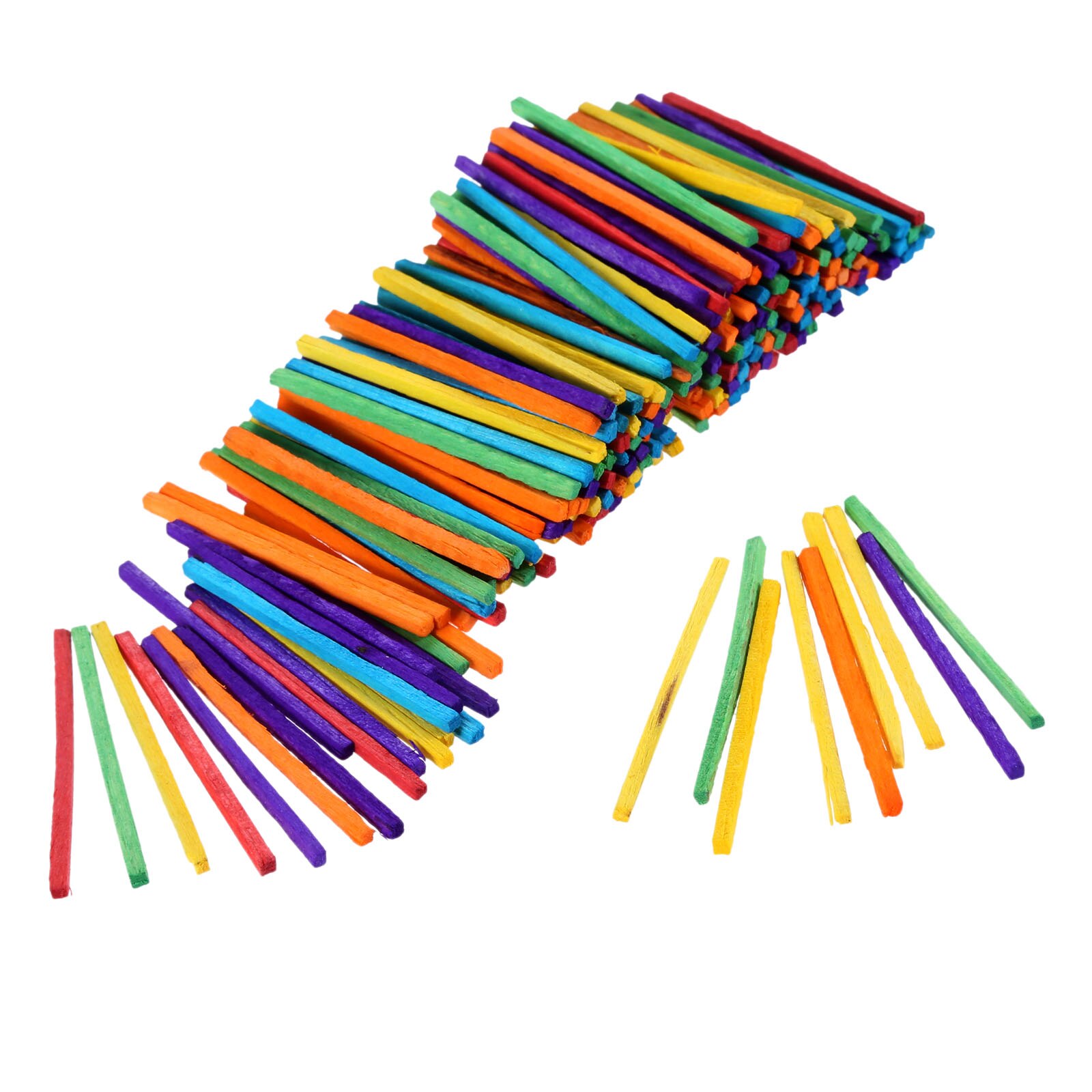 500/200pcs Wood Sticks Match Rods Colorful 3D Puzzle DIY Craft Kids Mathematics Teaching Aids Educational Learning 4.2cm long: 200pcs
