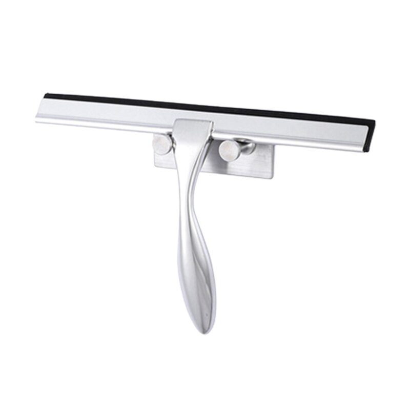 Rvs Window Squeegee Cleaner Chrome Window &amp; Douche Scherm Ruitenwisser Met Zuignap Haak Voor Schoonmaken Venster