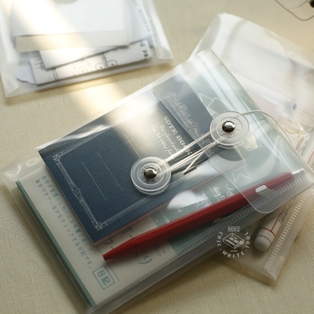 Ins Multifunctional Thickened Transparent PPFile Pocket Winding Storage Bag File Folder Desk Document Bag Organizer Bag