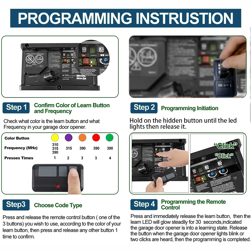 My Light-Garage Door Opener, Remote Control with Security 2.0 Rolling Code Technology, 893MAX