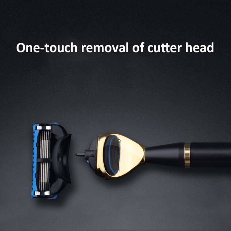 Safety Razor Men's Manual Shaver Double Edge Shaving Razor Classic Hair Removal Shaver Metal Handle with 4 Razor Blades