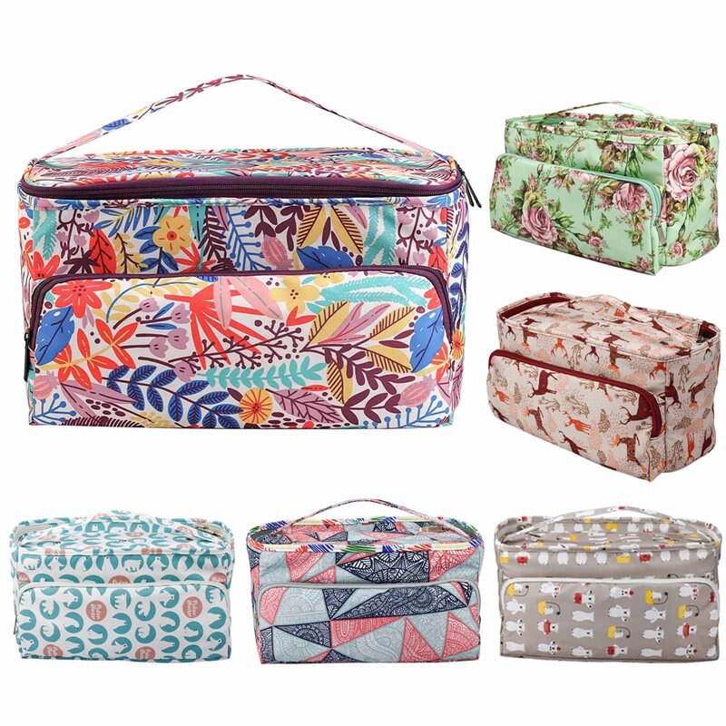 Sac de rangement carré en laine, étui de rangement pour fil à crochet, sac de rangement de style pastoral pour accessoires de couture, rangement de chambre à coucher