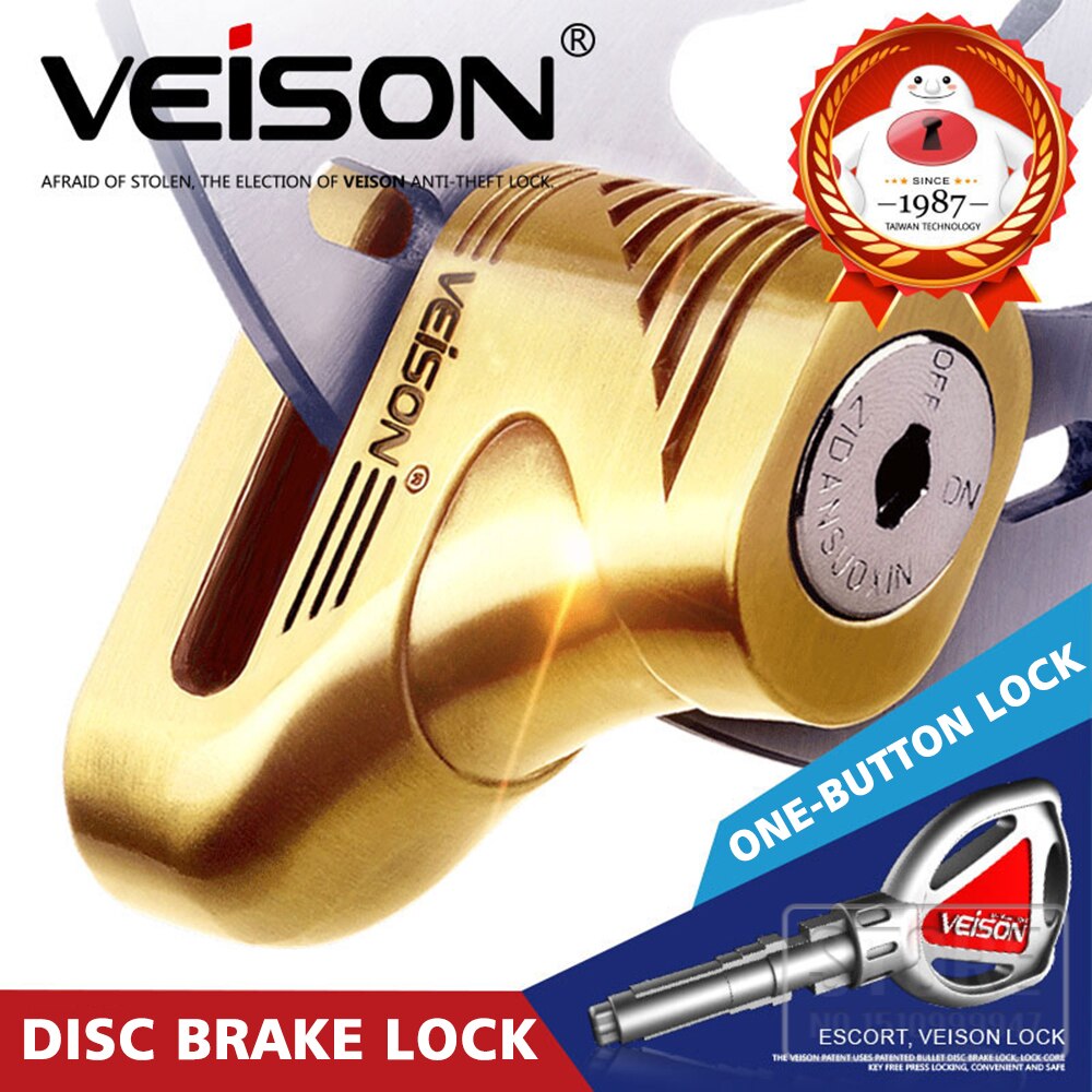 Veison Motorbike Disc Lock Mtb 5Mm Pin Fiets Moto Scooter Rotor Remmen Hangslot Disc Lock Diefstal Pretection Brake Lock systeem
