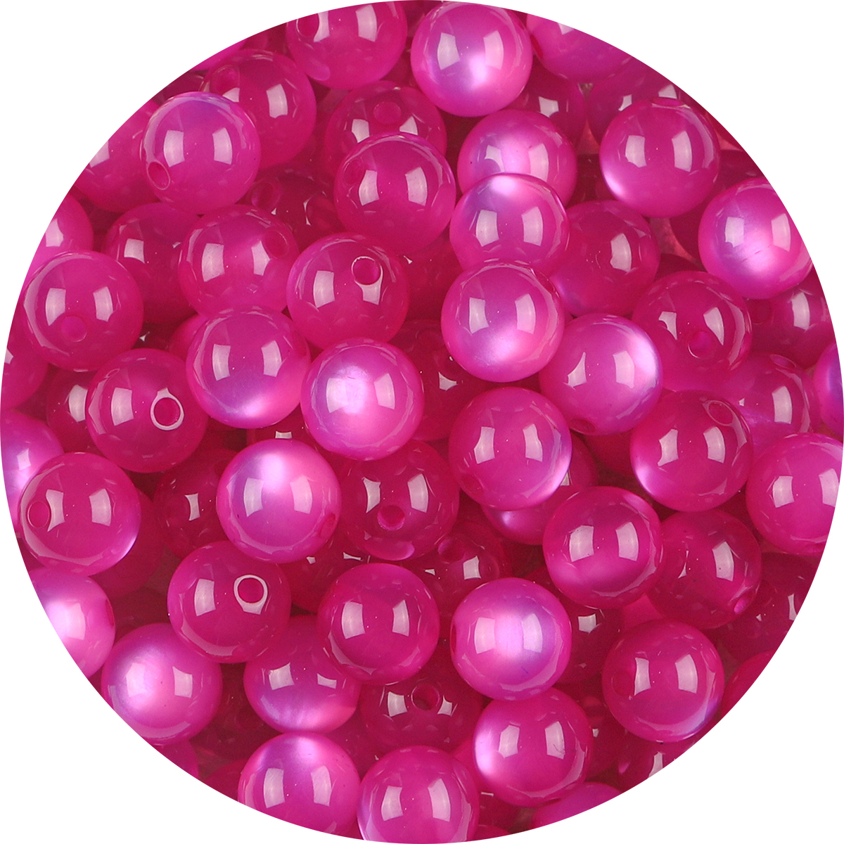 Paquete de 100 Uds. De cuentas redondas de ojo de gato de imitación de resina, cuentas sueltas con agujero recto colorido, accesorios para pendientes de cuentas Diy hechos a mano: Mint