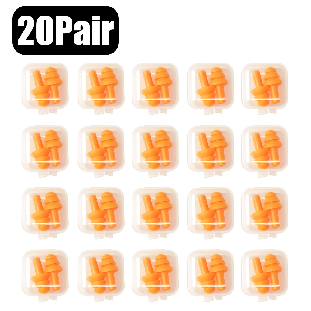 Bouchons d'oreilles en Silicone souple, étanches, pour natation, réutilisables, réduction du bruit, bouchons d'oreille pour dormir, protection auditive avec boîte: YELLOW