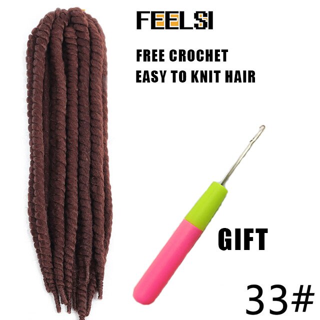 Havana Mambo Twist Hair Crochet Braids 22'' 120g 20 Color Ombre Synthetic Crochet Hair Braiding Hair FEELSI Purple: NC/4HL