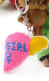 Dekoration bil nøgleringskæde tilbehør stemplet håndværk diy trykt korssting-sæt broderi sting-perle håndarbejde  y099-100: Y100