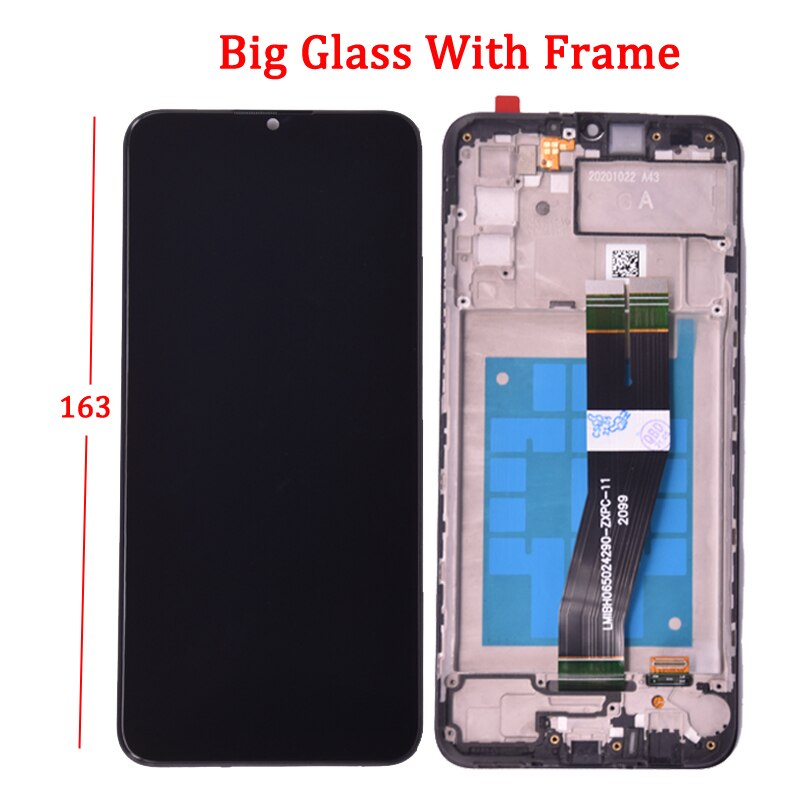 6.5 &quot;Originele Lcd Voor Samsung Galaxy A02s A025 Lcd Met Frame Touch Screen Digitizer Lcd Voor Samsung SM-A025F A025G display: Big Glass With Frame