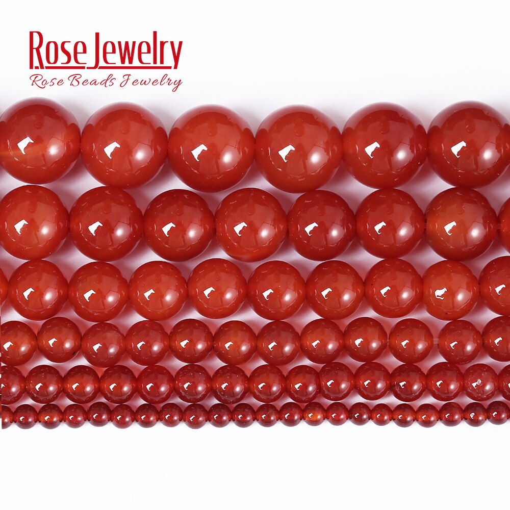 AAAAA Natural Stone Red Agates Carnelian Round Gem Loose Beads 15" Strand 4 6 8 10 12 14 16 MM Pick Size For Jewelry Making