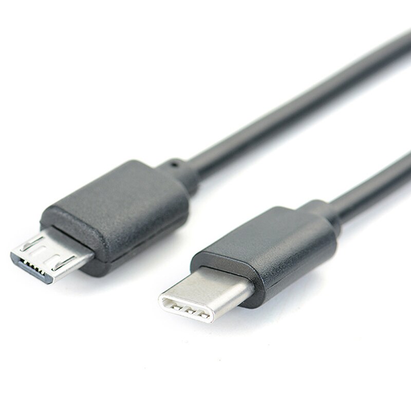 1pc USB Type C Male To Micro USB 5 Pin B Male Plug Converter OTG Adapter Lead Data Cable for Mobile Phones 30cm