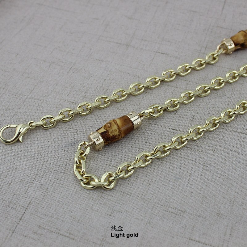 10X9cm Natural bamboo handles for bags replacement,retro hand made knit bag handbags bamboo chains for bag: 120cm Light chai 5pc