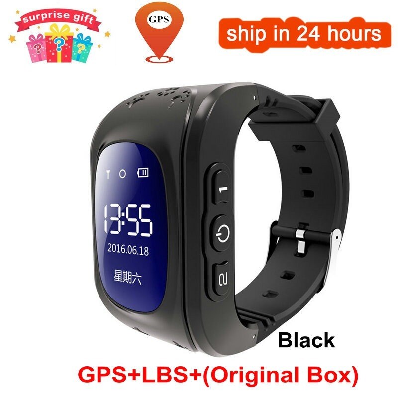 Chroniący przed zgubieniem dzieci inteligentny zegarek OLED lokalizator dzieci GPS sos monitor pozycjonowanie telefon z GPS zegarek dziecięcy zegarek IOS: czarny