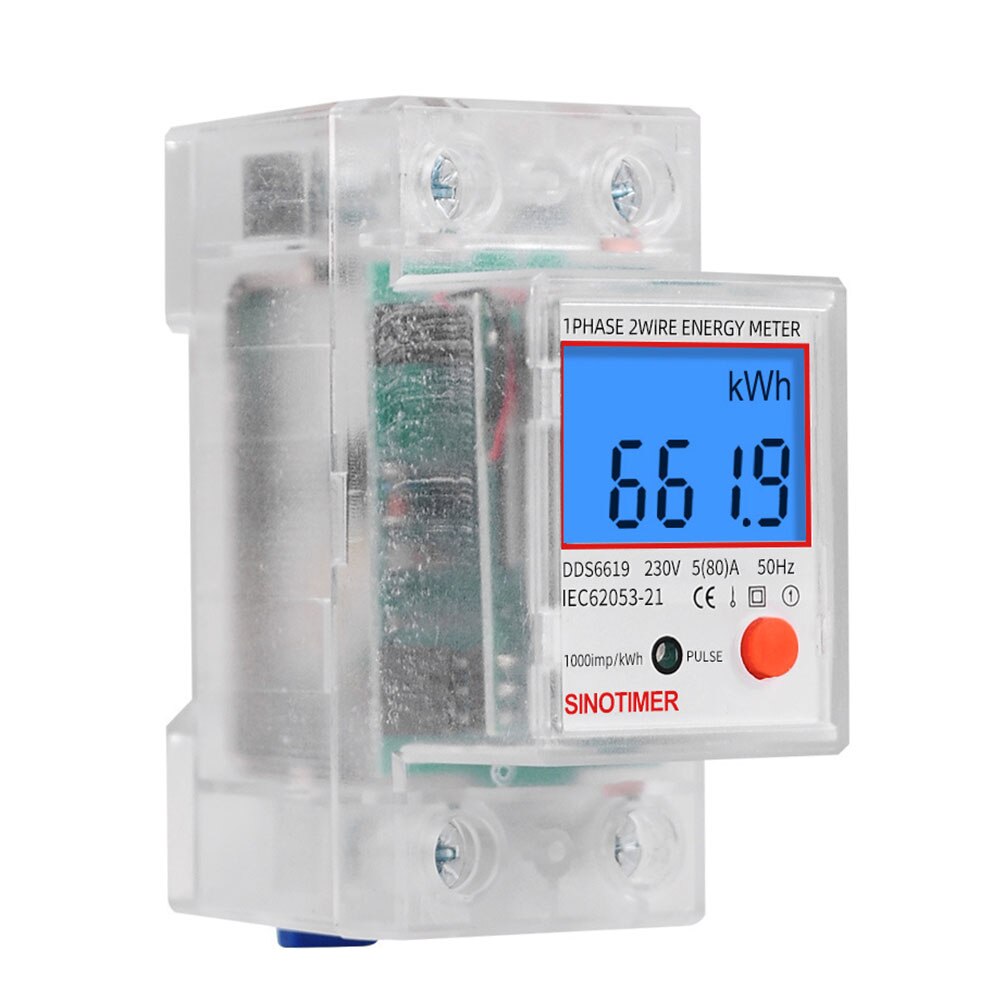 Single Digital Power Energy Meter Voltage Wattmeter Multi-function Digital Meter Power Energy Analyzer Electronic Din Rail 230V