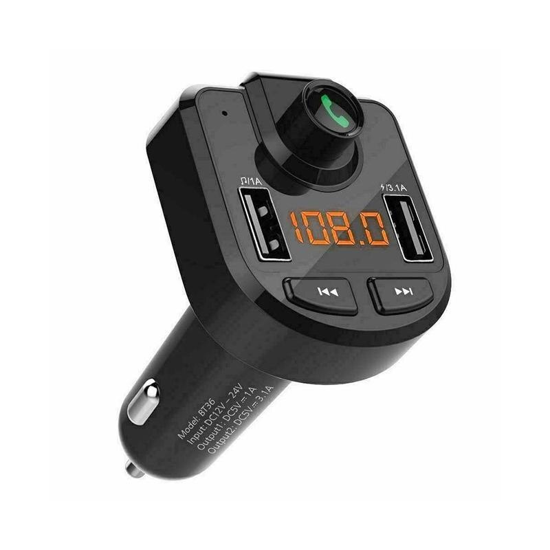 Adaptateur de chargeur USB double USB Bluetooth | Kit de lecteur Mp3 mains libres, transmetteur Fm, Support de carte TF disque U QC2.0 3.1A: B