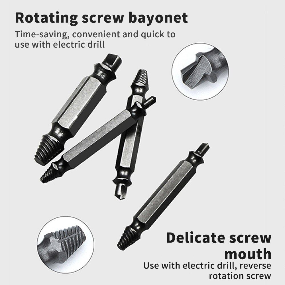 5/6PCS Damaged Screw Extractor Drill Bit Set Stripped Screws Extractor Easily Take Out Broken Screw Bolt Remover Demolition Tool