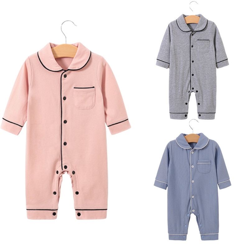 Baby Baby Jongens Kleding Volledige Mouw Solid Rompertjes Katoen 100% Casual Nachtkleding Peuter Pasgeboren Kleding Gewaden 0-24M