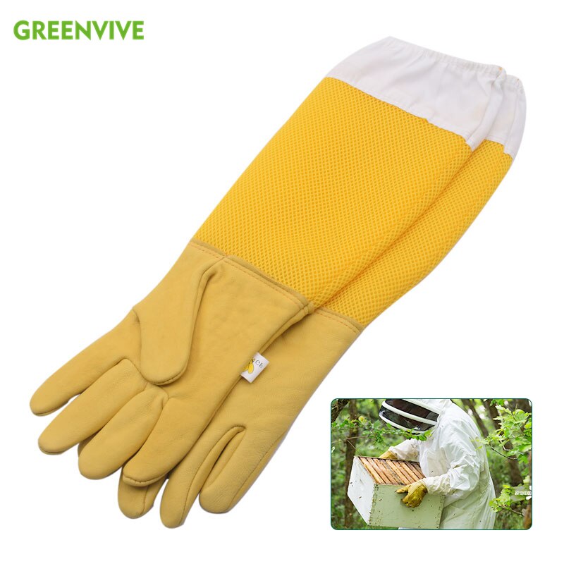 1 par apicultura guantes para apicultura guantes de protección con mangas larga ventiladas de apicultura de seguridad