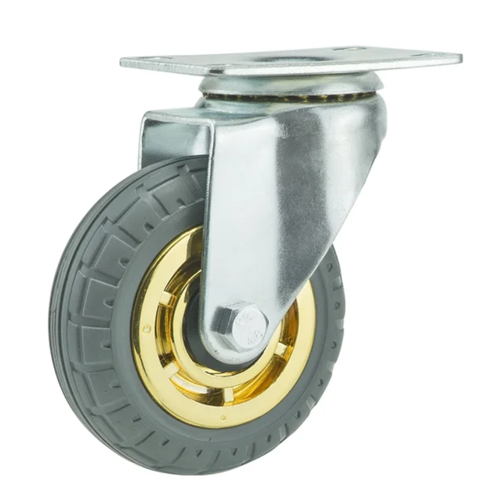 Noiseless Furniture Caster Heavy Loads Transporter Swivel Caster With Brake Rubber Roller Wheel Tire Trolley Chair Mover: 4 inch / Blue
