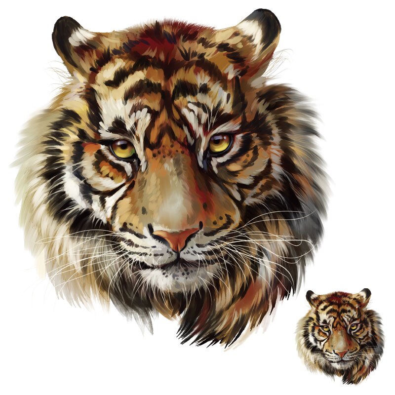 Tiger Iron Op Dier Patches Warmteoverdracht Stickers Voor Kids Strijken Transfers Voor Kleding Diy Leuke Patch Kleding Applicaties: 2Pcs