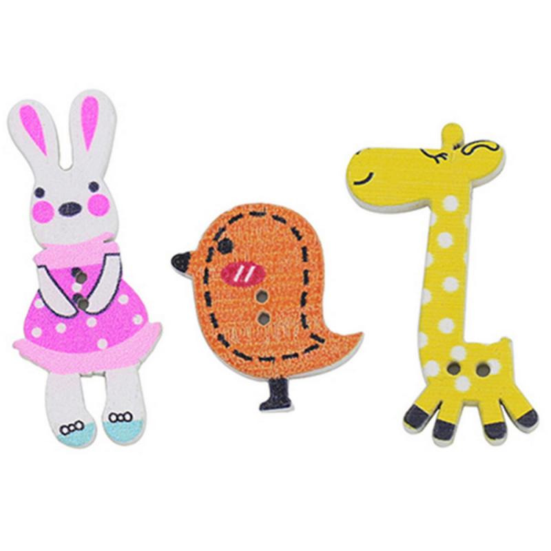 50 Pcs Dier Houten Scrapbooking Kleding Decoratieve Knoppen Voor Diy Ambachten Naaien Accessoires Vlinder Uil Knoppen