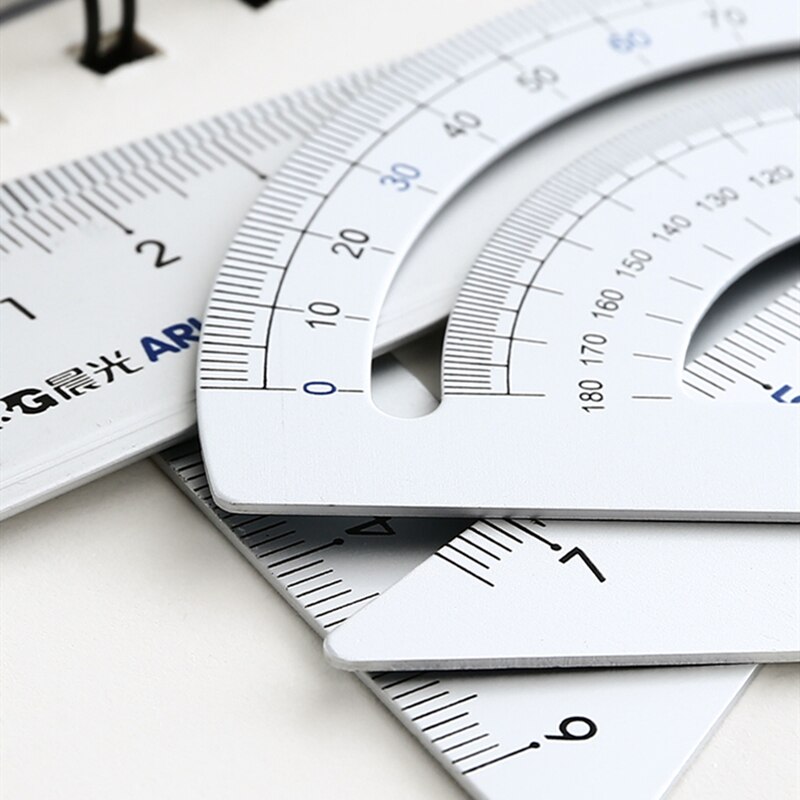 M&G 4pcs set aluminum ruler set metal geometry math drawing compass stationery ruler protractor multi-function stationery